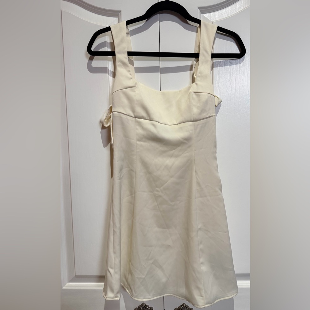 Urban Outfitters Bri Double Bow Satin Mini Dress
